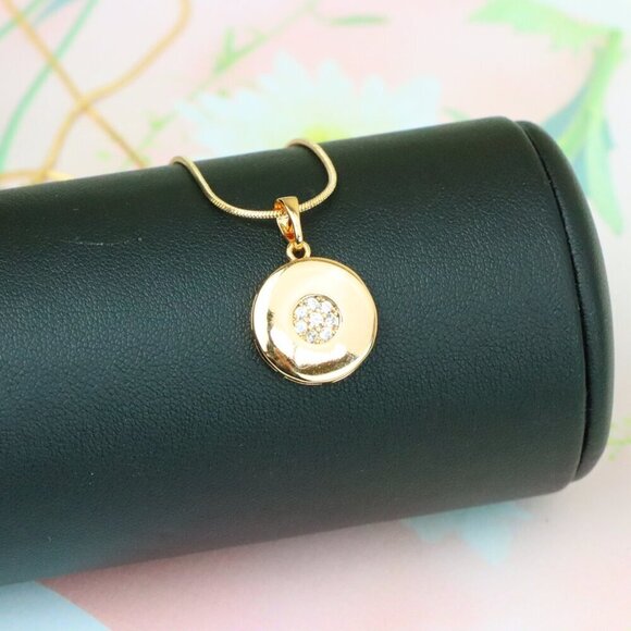 "Rose Gold Round Pendant with Center CZ Stones – Elegant Finish, XPPT1203 - Picture 5 of 13